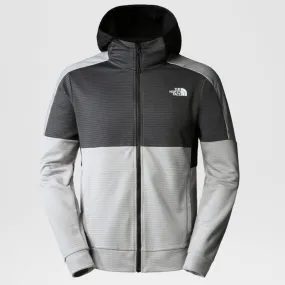 THE NORTH FACE MAN Mountain Athletics FLEECE Meld Grey/Asphalt Grey/TNF Black felpa tecnica estiva uomo con cerniera e cappuccio